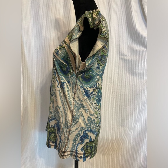 One World Large Paisley Print Butterfly Sleeve Blouse Size Small - Picture 3 of 9